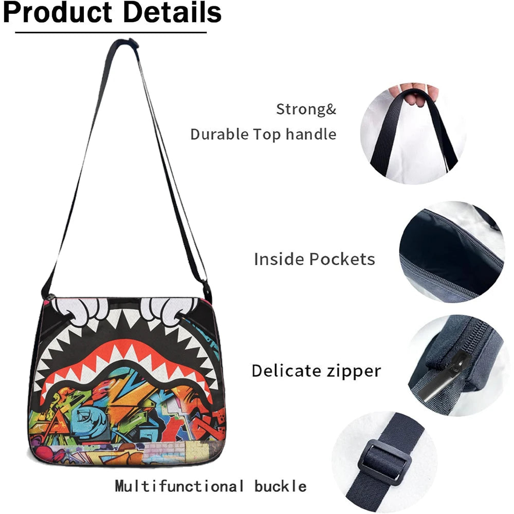 Trendy Shark Graphic Backpack Set | Perfect for School & Adventures