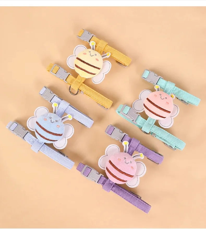 Cute Cartoon Bee Cat Harness & Leash Set for Small Pets