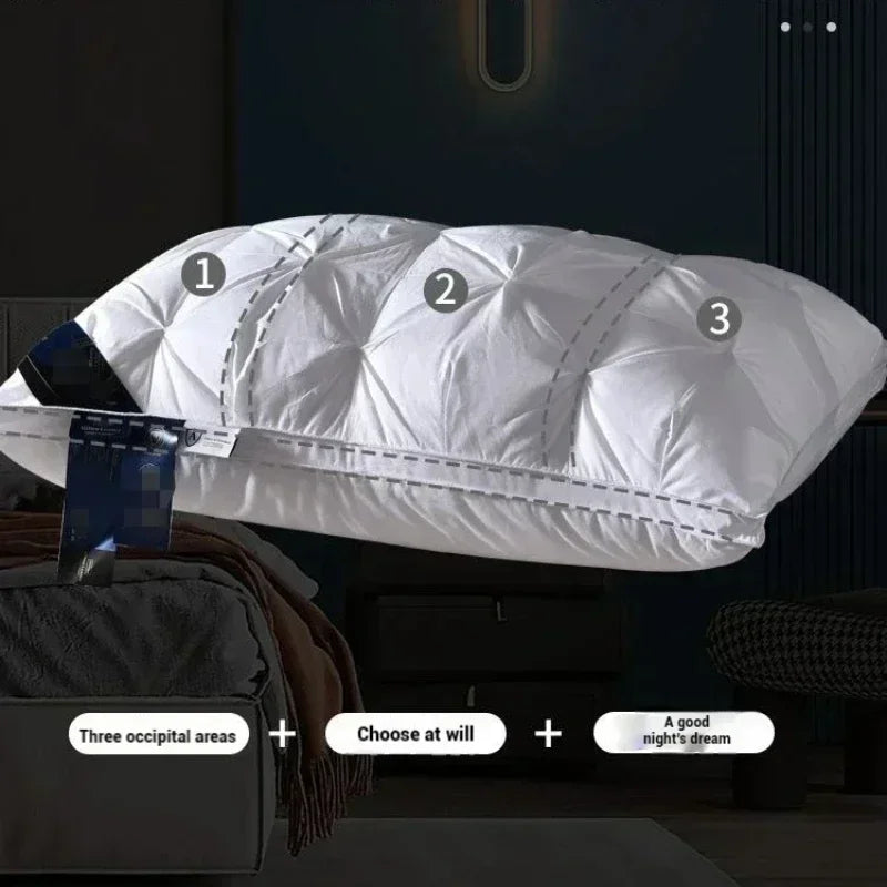Luxury 100% Cotton Goose Down Pillow | Comfortable Bedding Gift