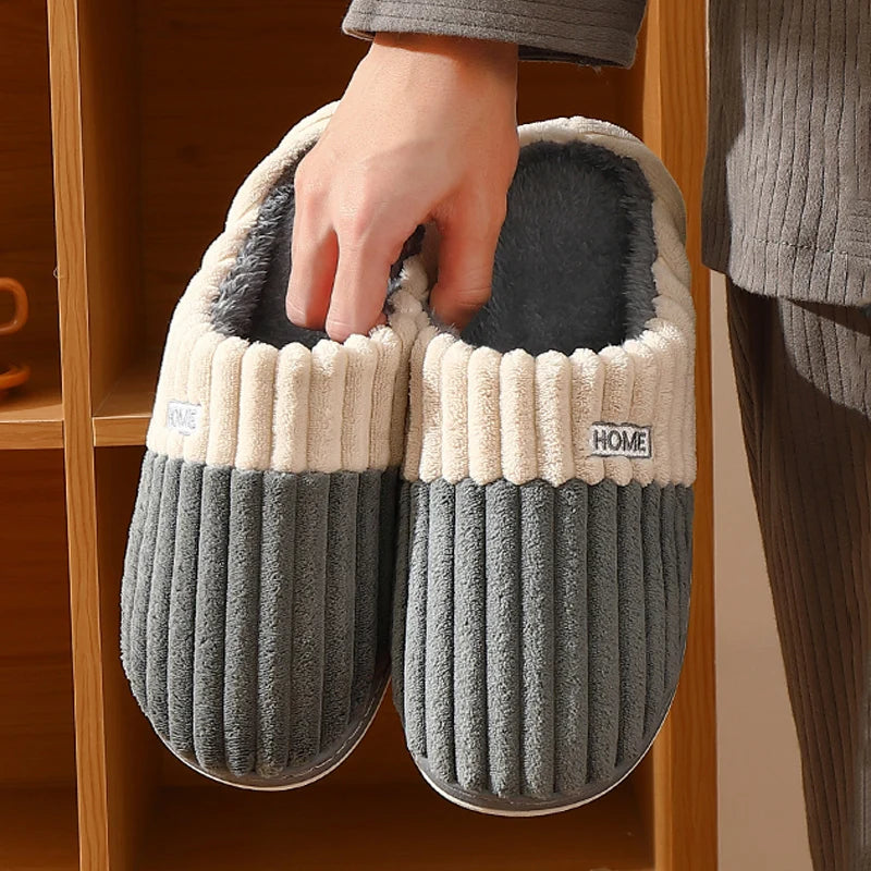 Cozy Plush Fur Slippers for Couples | Soft Non-Slip Winter Footwear