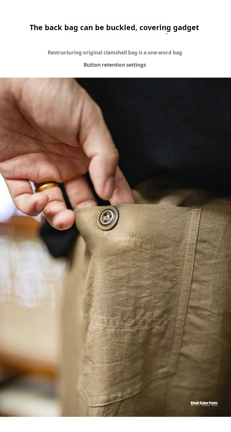 Men's Lightweight Vintage Chino Pants | Casual Khaki Trousers