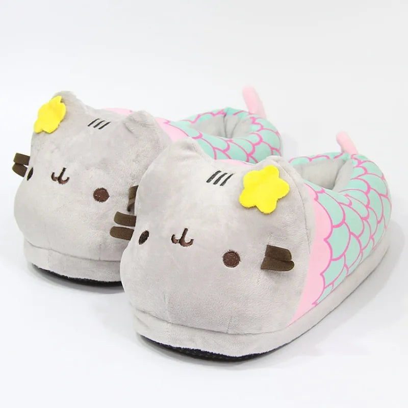 Cute Cartoon Cat Slippers | Cozy Plush Doll Indoor Shoes
