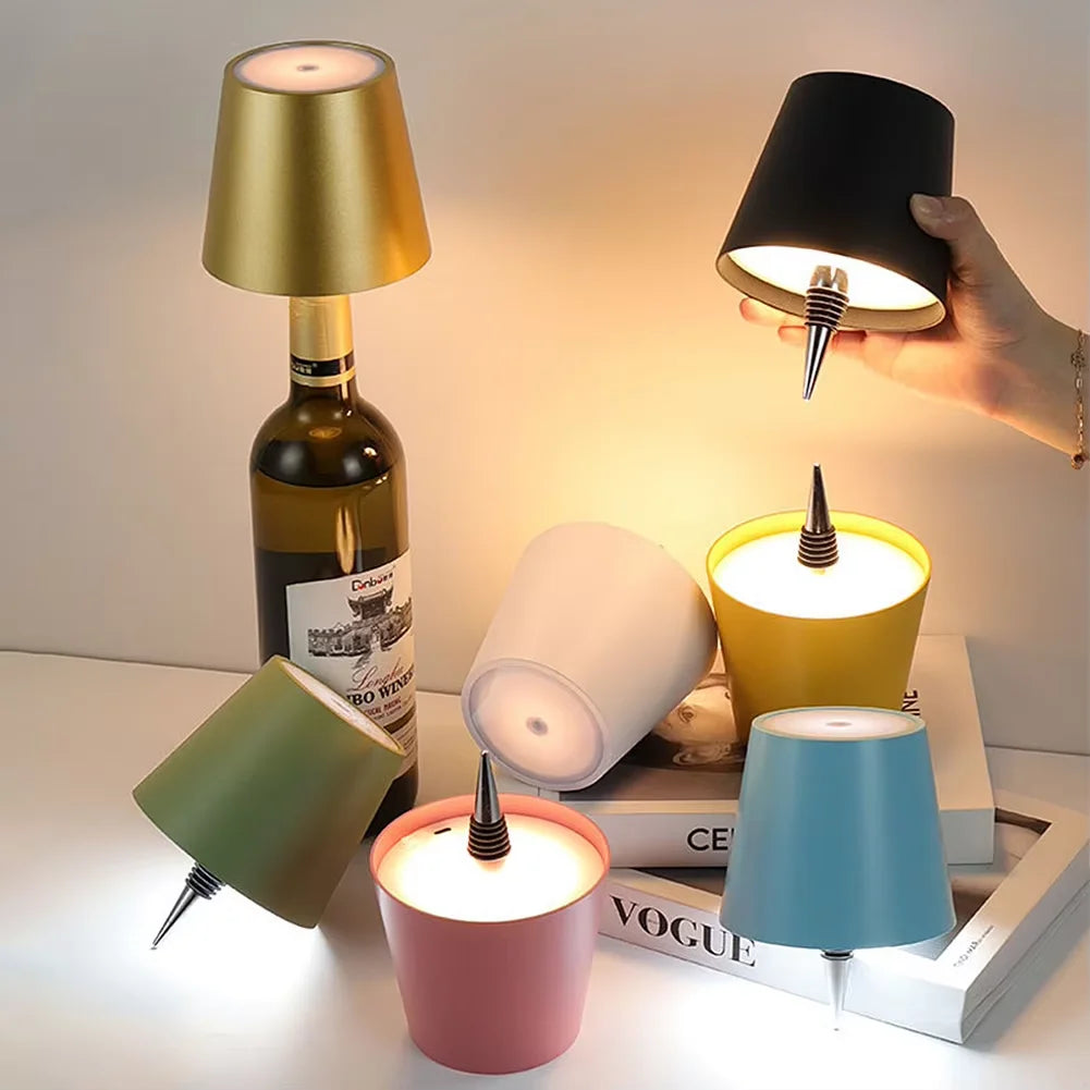 Wireless Wine Bottle Lamp | Touch Control Dimming LED Night Light