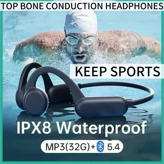 Waterproof Bone Conduction Wireless Earphones | 32GB MP3 Headset