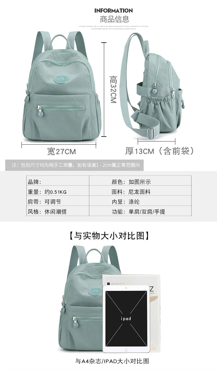 Women's Nylon Oxford Backpack | Stylish Small Rucksack