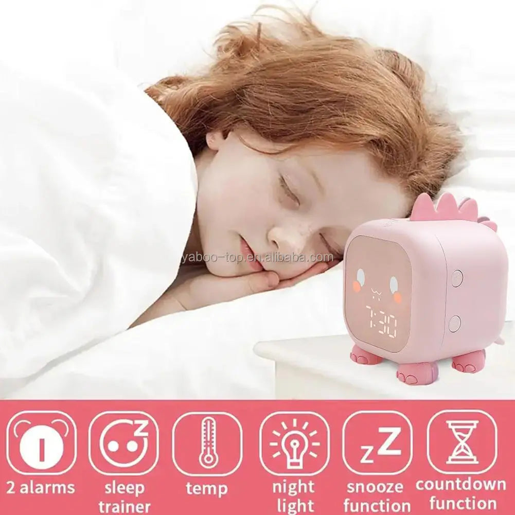 Dinosaur Alarm Clock for Kids | Fun Sleep Trainer with Night Light