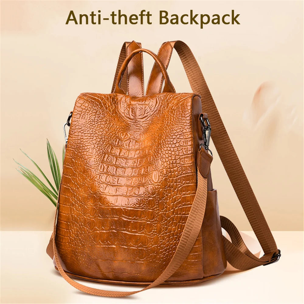 Stylish Anti-Theft Women's PU Leather Backpack | Perfect for Travel