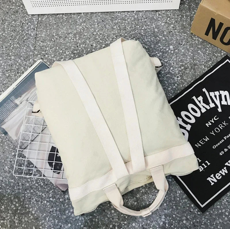 Large Capacity Retro Canvas Backpack for Women | Stylish School Bag