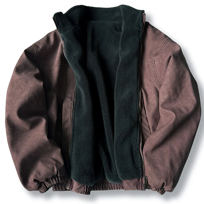 Men's Vintage Heavyweight Winter Jacket | Windproof & Warm