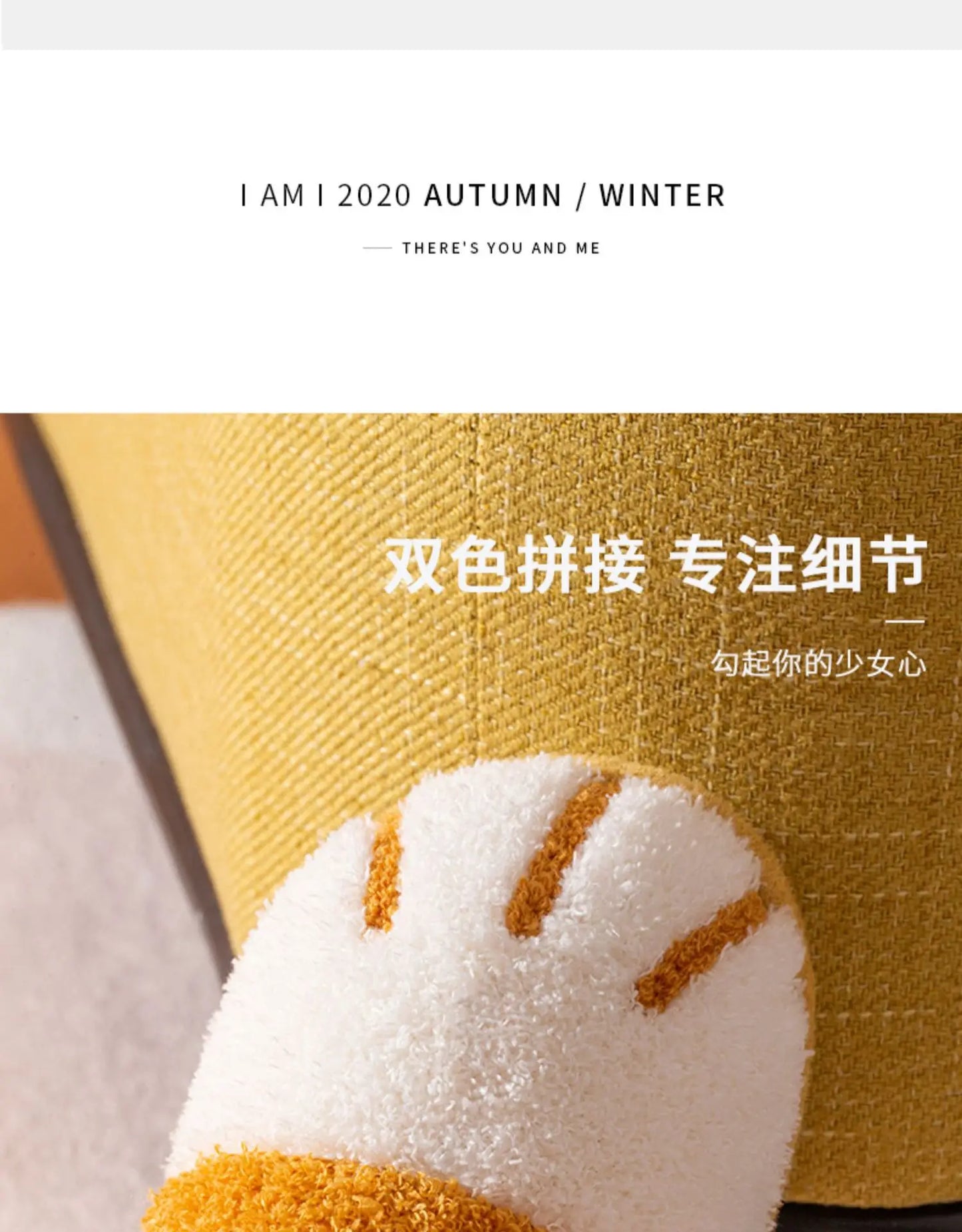 Pantuflas afelpadas de pata de gato para mujer | Zapatillas cómodas de invierno para interiores