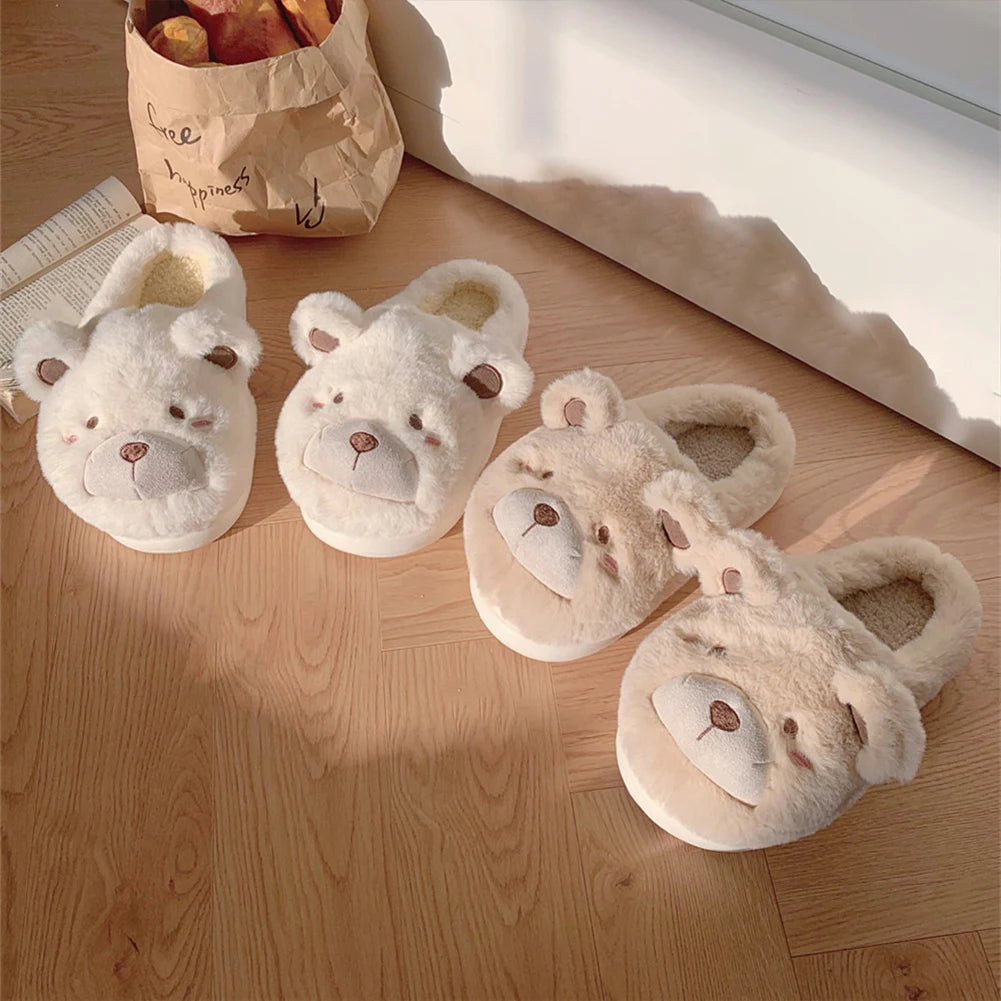Adorable Bear Plush Slippers | Cozy & Warm Indoor Footwear