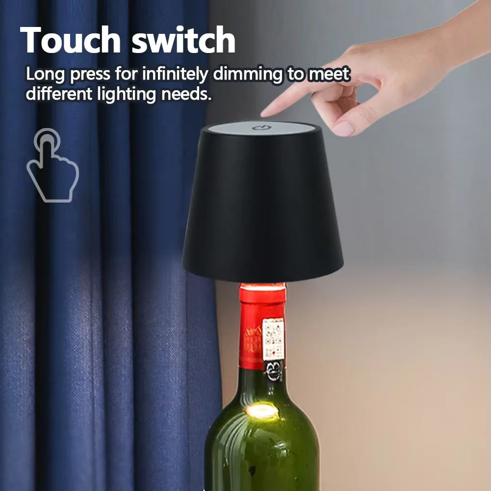 Wireless Wine Bottle Lamp | Touch Control Dimming LED Night Light