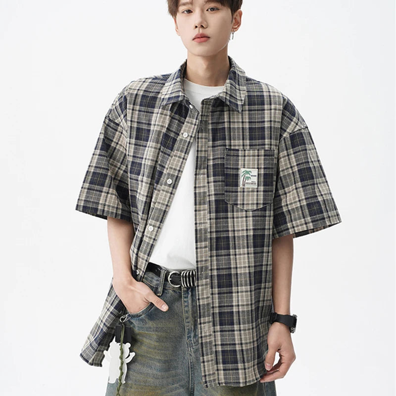 Men's Summer Fashion Plaid Short Sleeve Shirt | Stylish Casual Wear