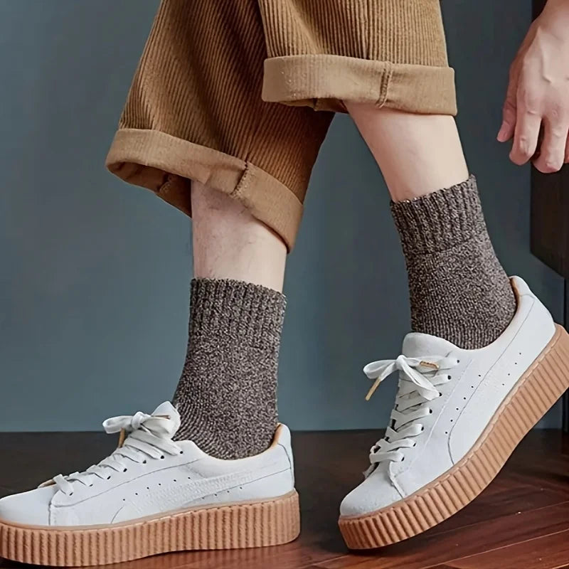 5 Pairs of Thick Warm Men's Socks | Cozy Winter Thermal Stockings