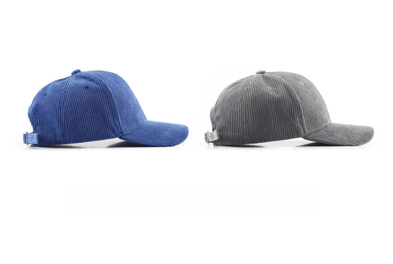 Unisex Solid Corduroy Baseball Cap | Vintage Snapback Trucker Hat