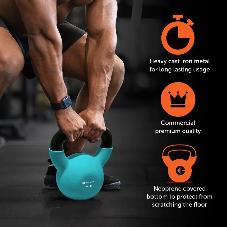 Neoprene Coated Kettlebells for Home Gym | Strength Training Weights