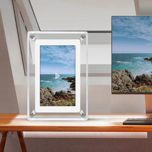 5-Inch Acrylic Digital Photo Frame | USB Charging & Video Playback