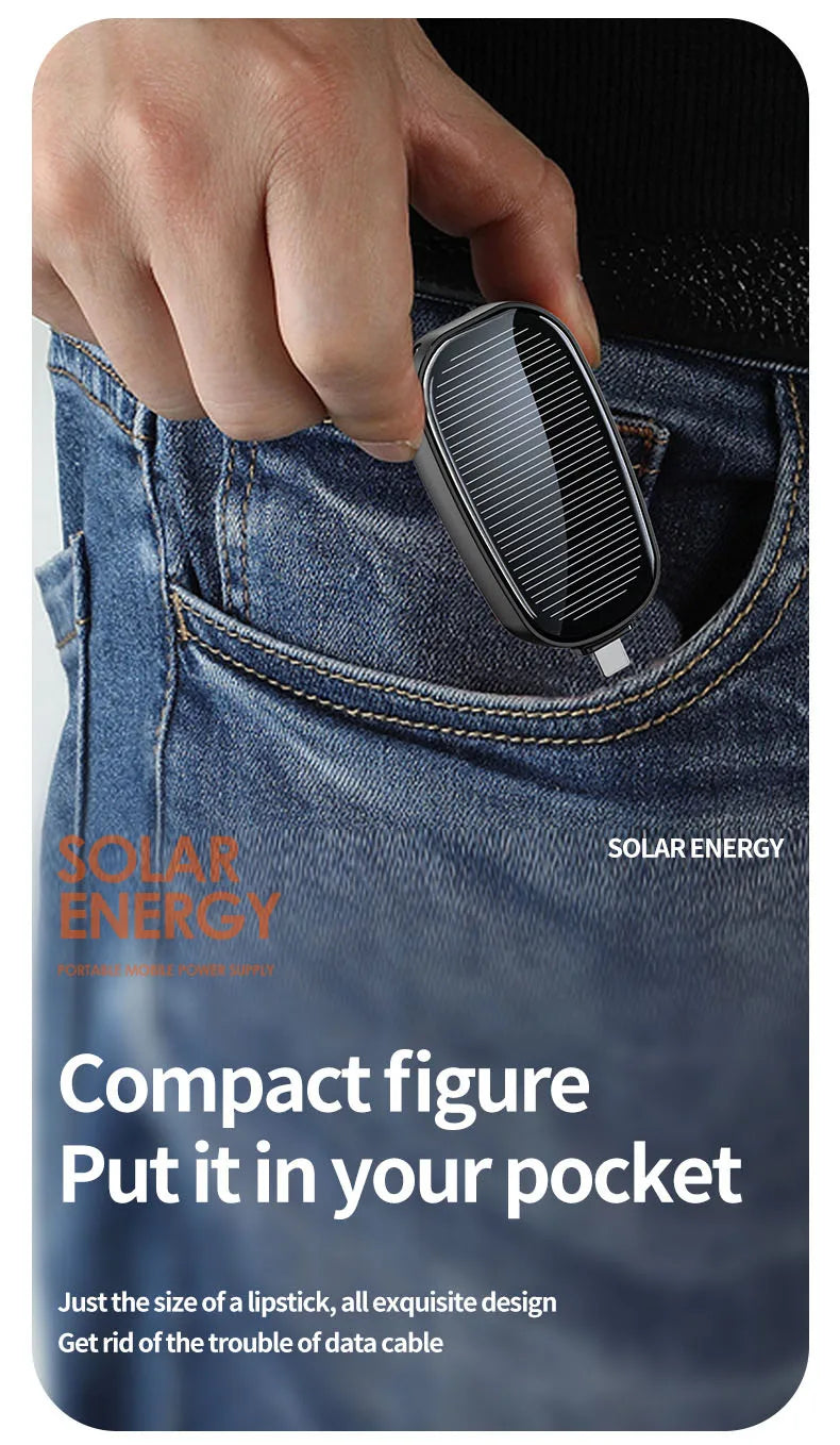 Portable Solar Power Bank 1200mAh | Fast Charging External Battery