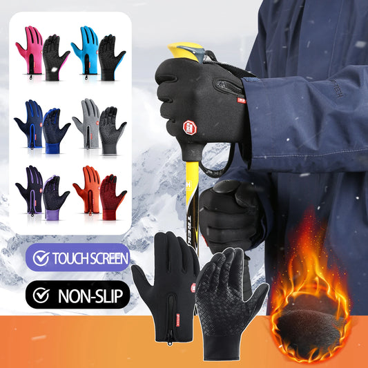 Guantes de invierno para ciclismo/esquí | Resistentes a la humedad y compatibles con pantalla táctil, cálidos