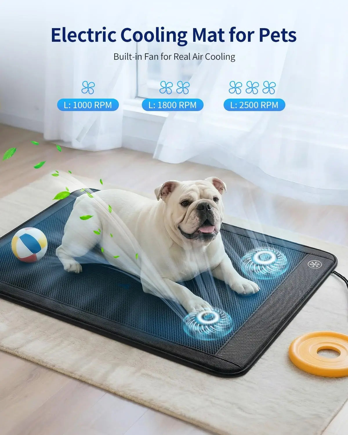 Pet Cooling Mat with Fan | Adjustable Speeds & Non-Slip Design