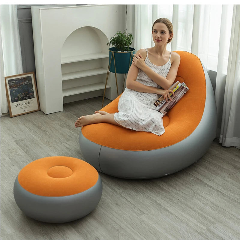 Sofá hinchable tipo puf | Máximo confort al aire libre