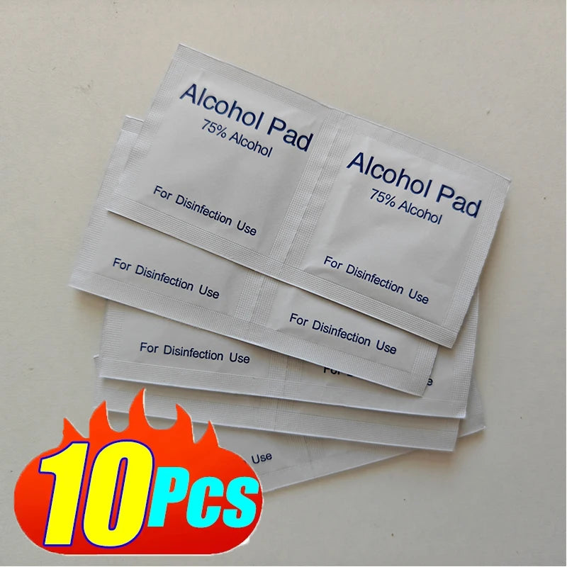 10/100Pcs Car Detailing Disposable Alcohol Disinfection Cotton Pad Wash Care Phone Cleaning Wiper Screen Glasses Cleaning Cotton