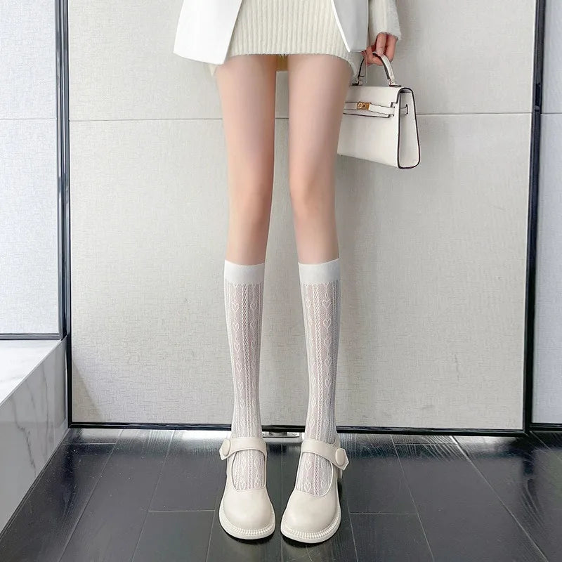 Charming Lace Medium Tube Socks for Women | Cute & Elegant Style