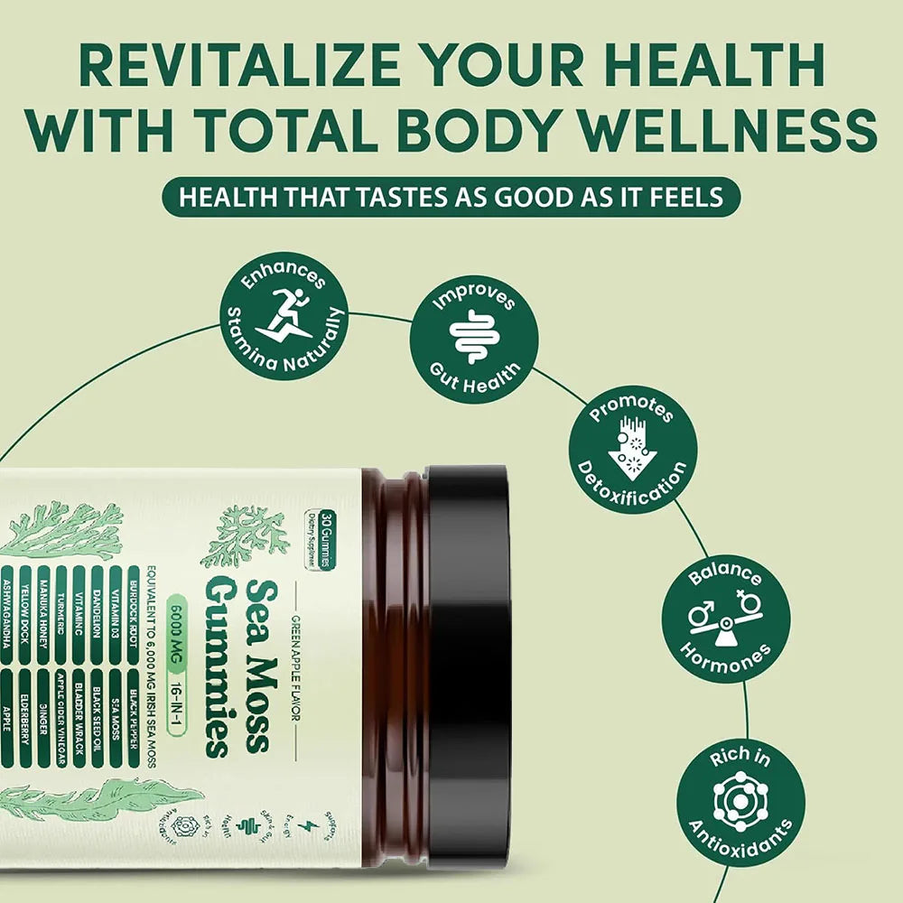 Vegan Sea Moss Gummies 16-in-1 | Premium Wellness Supplement