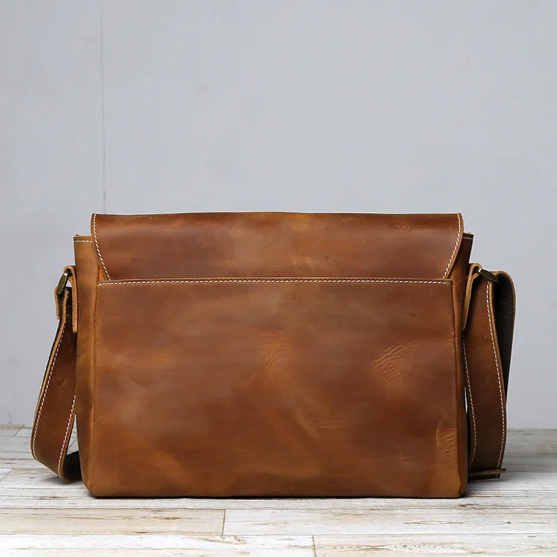 Retro Cowhide Men's Crossbody Bag | Handmade Leather Messenger