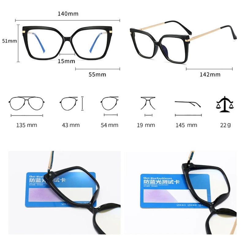 Stylish Retro Square Glasses Frame | Anti-Blue Light Protection