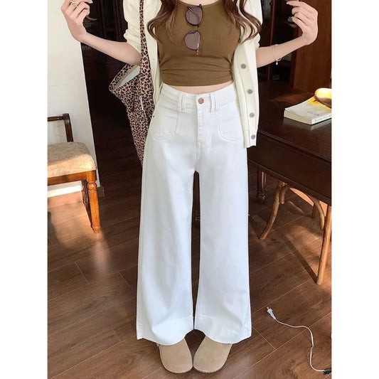 Women's High Waist Wide Leg Jeans | Comfortable Vintage Denim Pants