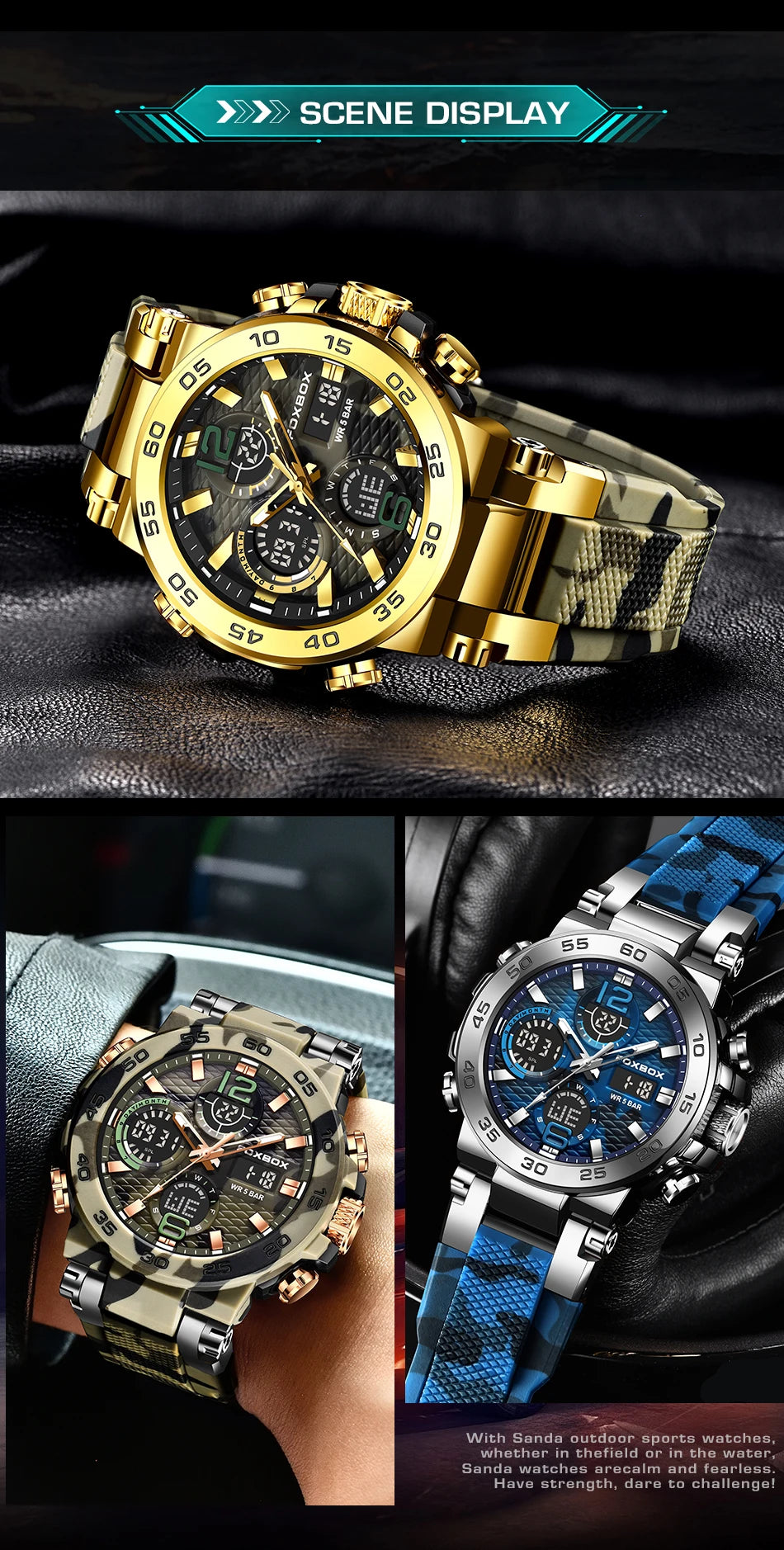 Men's Waterproof LED Sports Watch | Stylish & Multi-Functional