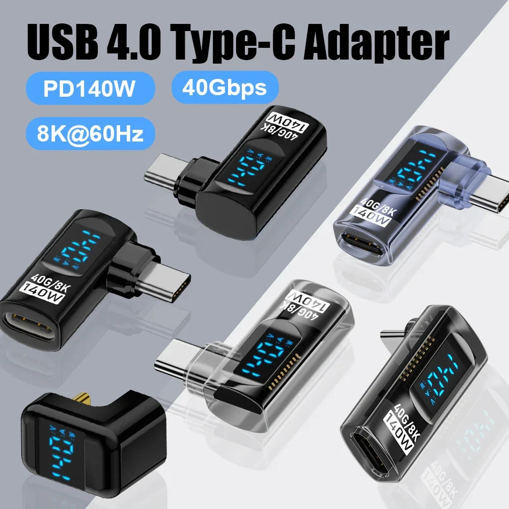 Right Angle USB C Adapter | 40Gbps Data Transfer & 8K Video