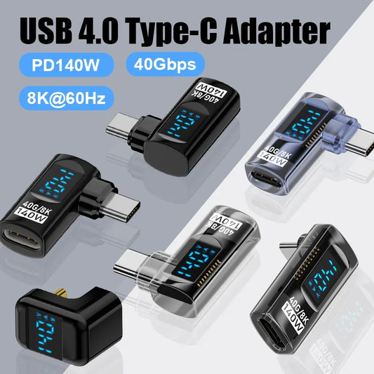 Right Angle USB C Adapter | 40Gbps Data Transfer & 8K Video