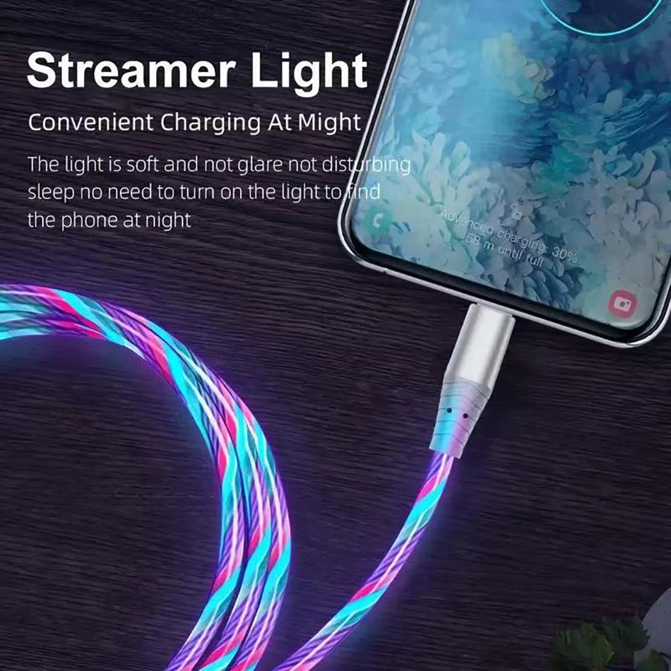 6A Fast Charging Glowing Micro USB & Type C Cable