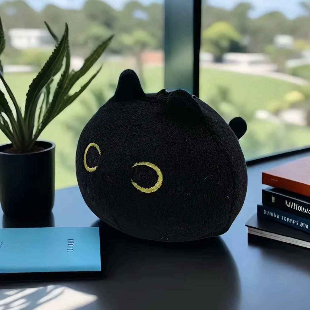 Kawaii Black Cat Plush Doll | Cute Cartoon Cushion Toy for Gifts