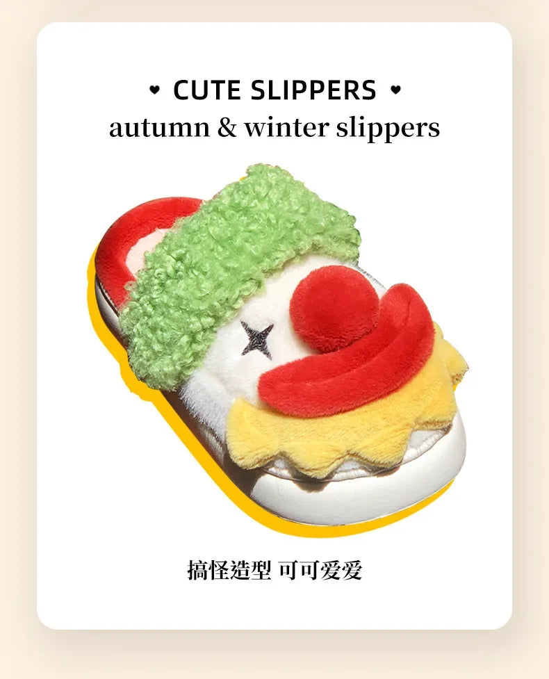 Funny Fluffy Platform Slippers | Cozy Cartoon Indoor/Outdoor Shoes