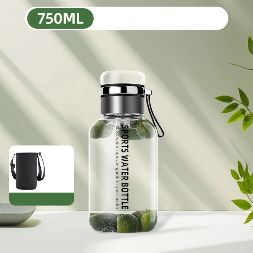 1L Large Capacity Glass Water Bottle | Portable Leakproof Drinkware