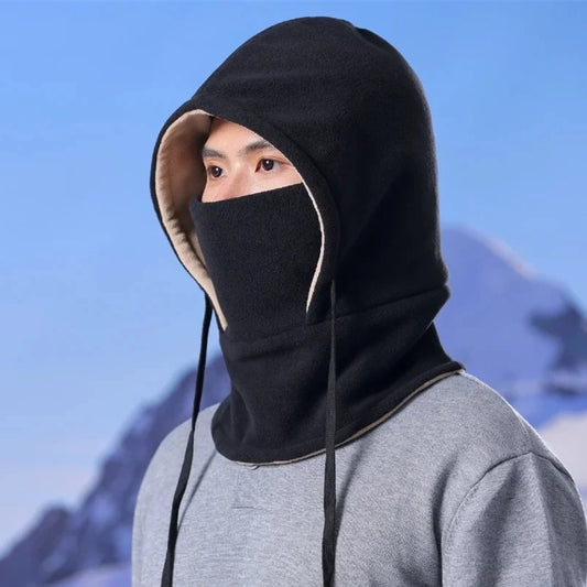 Pasamontañas unisex de invierno con máscara | Gorro de lana grueso, cálido y resistente al viento