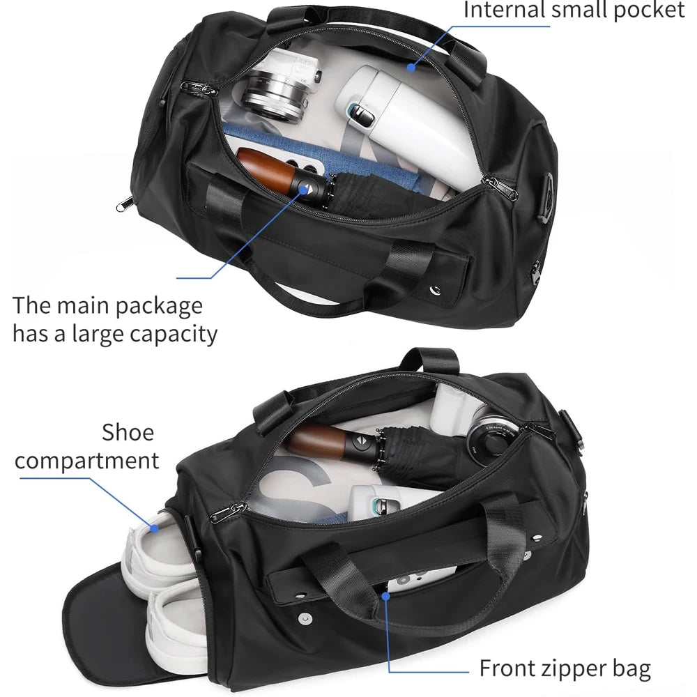 Versatile Gym Bag with Shoe & Wet Compartment for Travel & Sports
