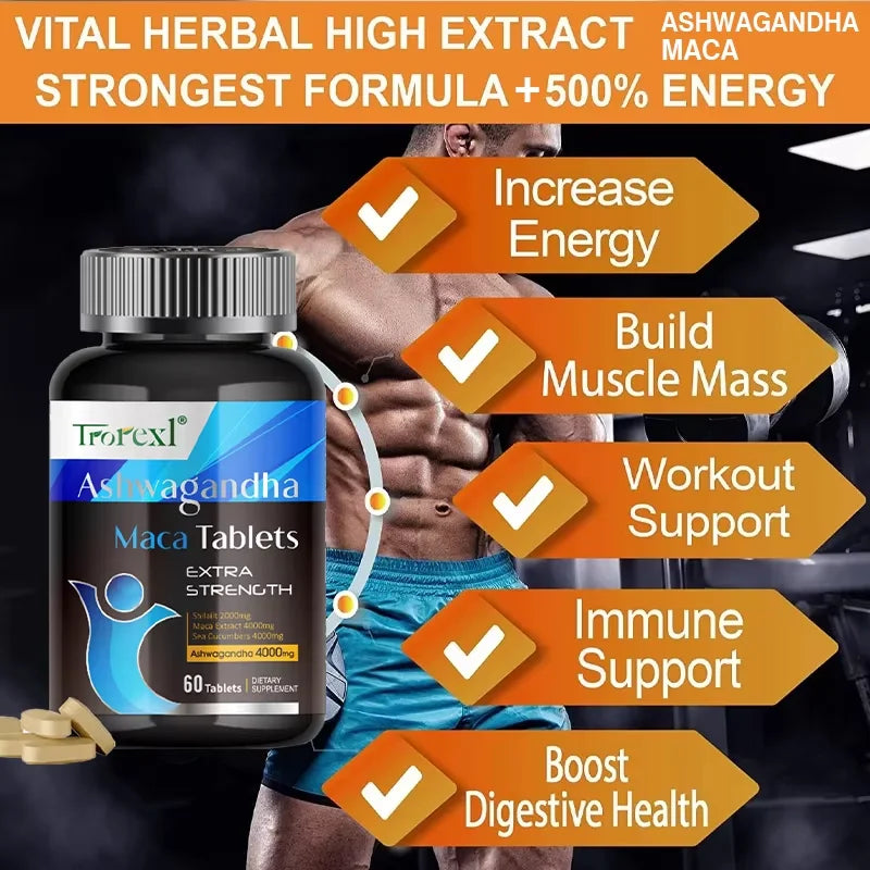 Organic Ashwagandha & Maca Pills | Natural Energy Booster