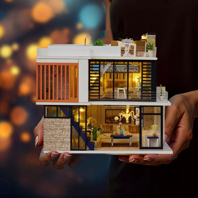 Modern European DIY Dollhouse Villa Kit | Creative Home Decor