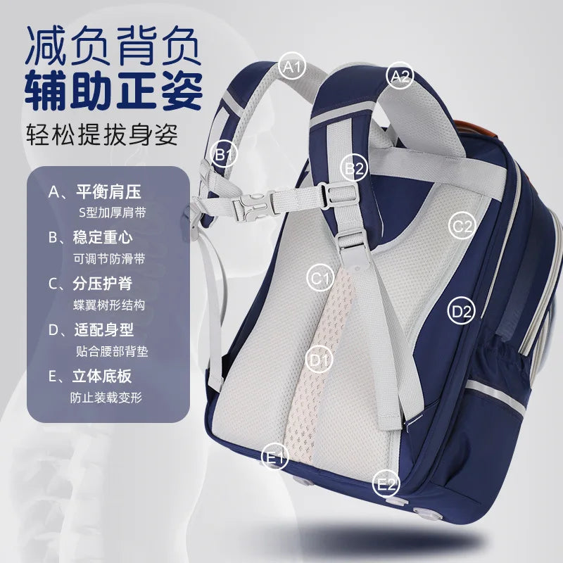 Ergonomic Kids Backpack for Grades 1-6 | Large Capacity School Bag