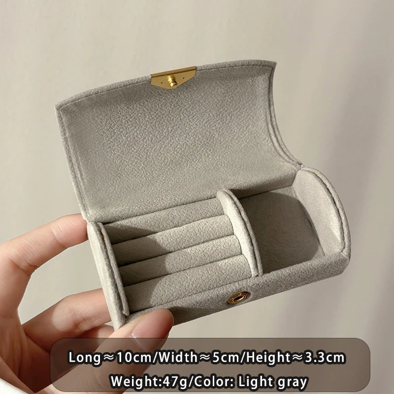 Portable Mini Jewelry Storage Box for Business Trips | Light Luxury
