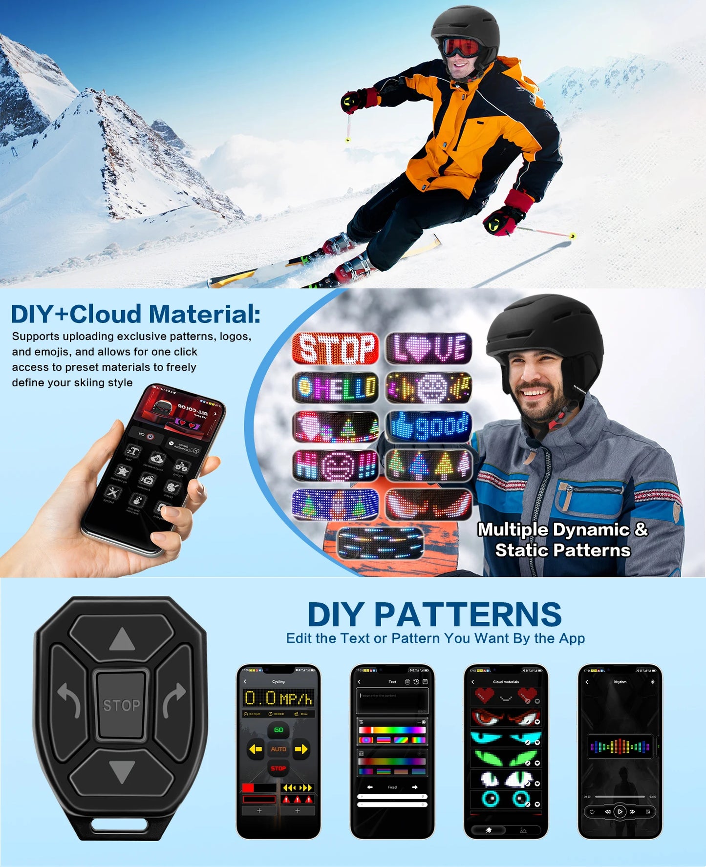 Winter Ski Helmet with LED Tail Light | Safe Cycling & Skiing Gear