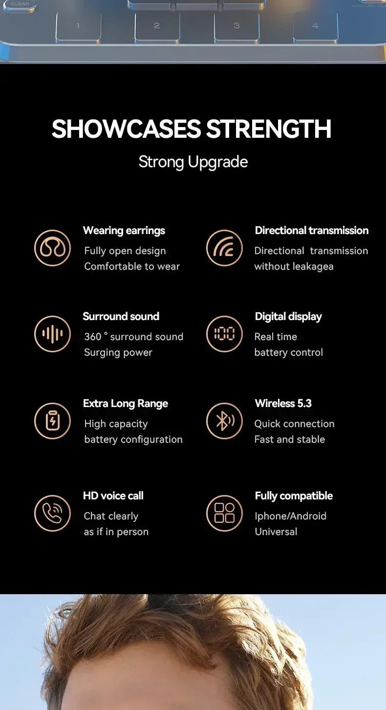 Bone Conduction Wireless Earbuds | Sporty Bluetooth Headset