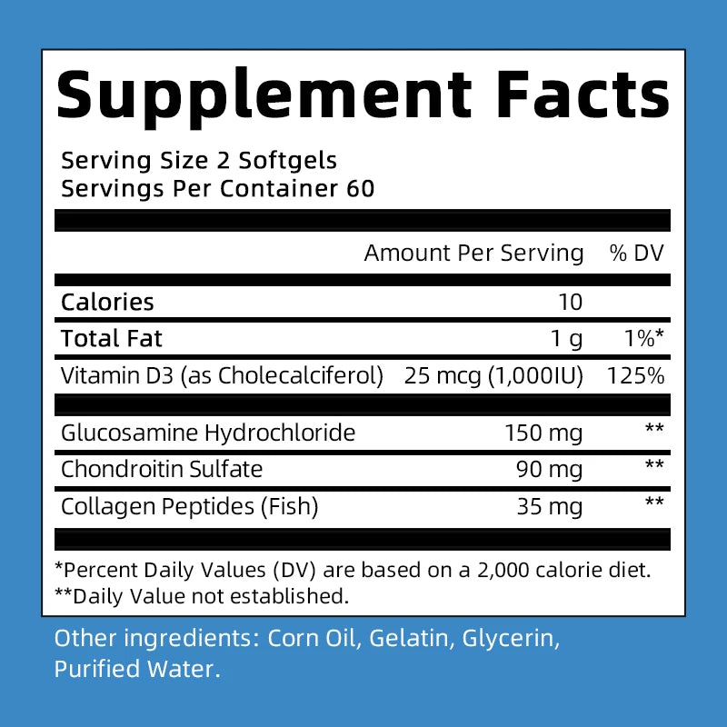 Vitamin D Glucosamine Chondroitin Capsules for Joint Relief