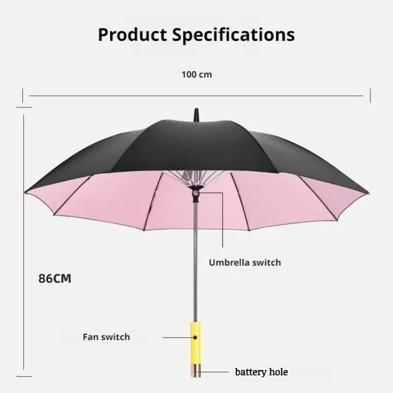 Portable Cooling Sunshade Umbrella with Fan | UV Protection