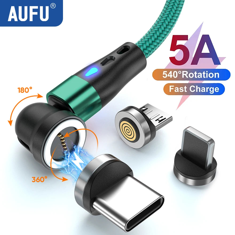 5A Magnetic Fast Charging Cable | 540° Rotating Design