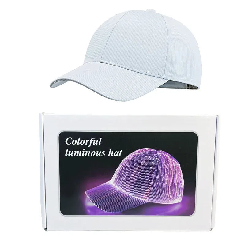 LED Fiber Optic Baseball Cap | Glowing Hip-Hop Hat for Parties